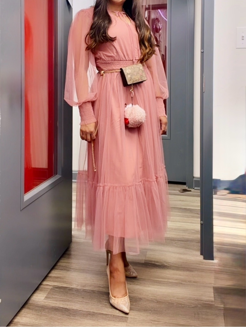 Elegant Pink Women's Dress small